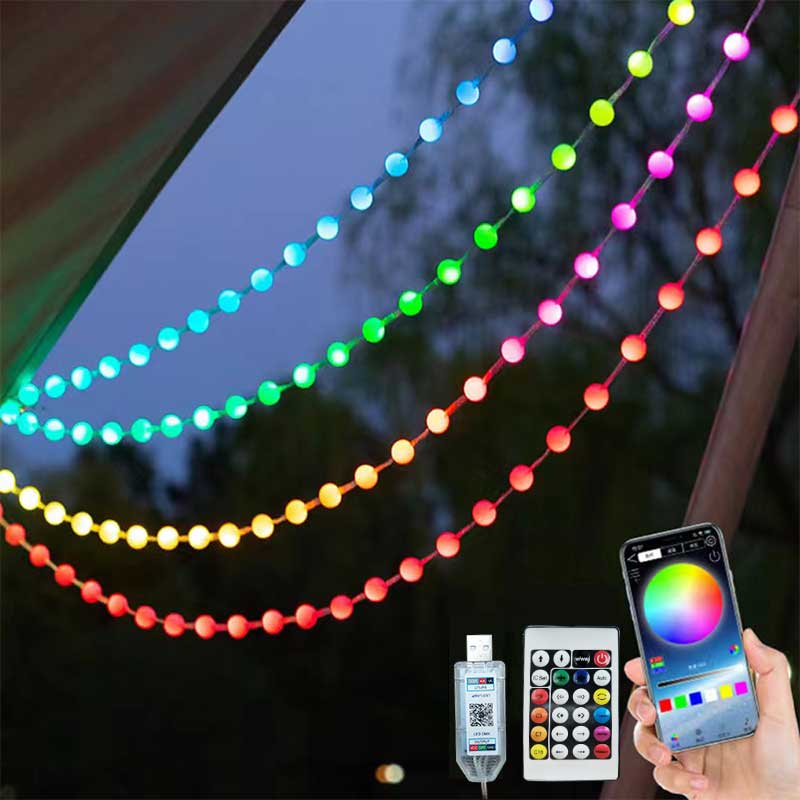 RGBIC Round ball 5V USB Blueto - Outdoor Power Strip Weatherproof บทวิจารณ์และราคา